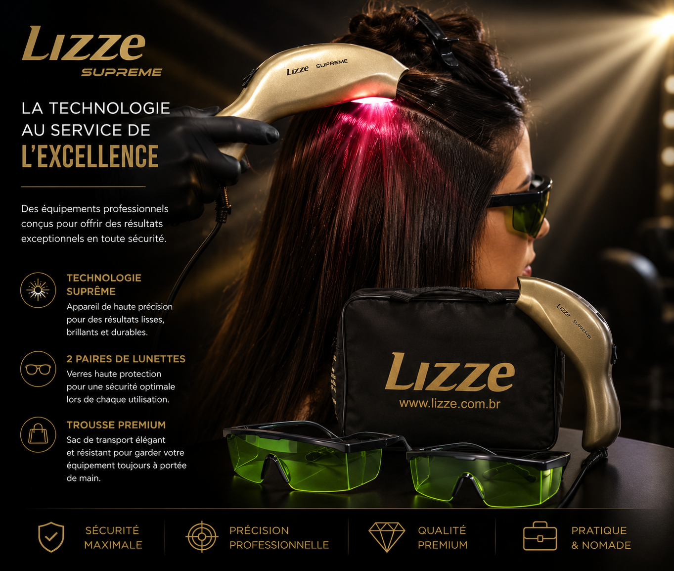 Photon Lizze Suprême – Lampe LED Professionnelle de Photoactivation Capillaire