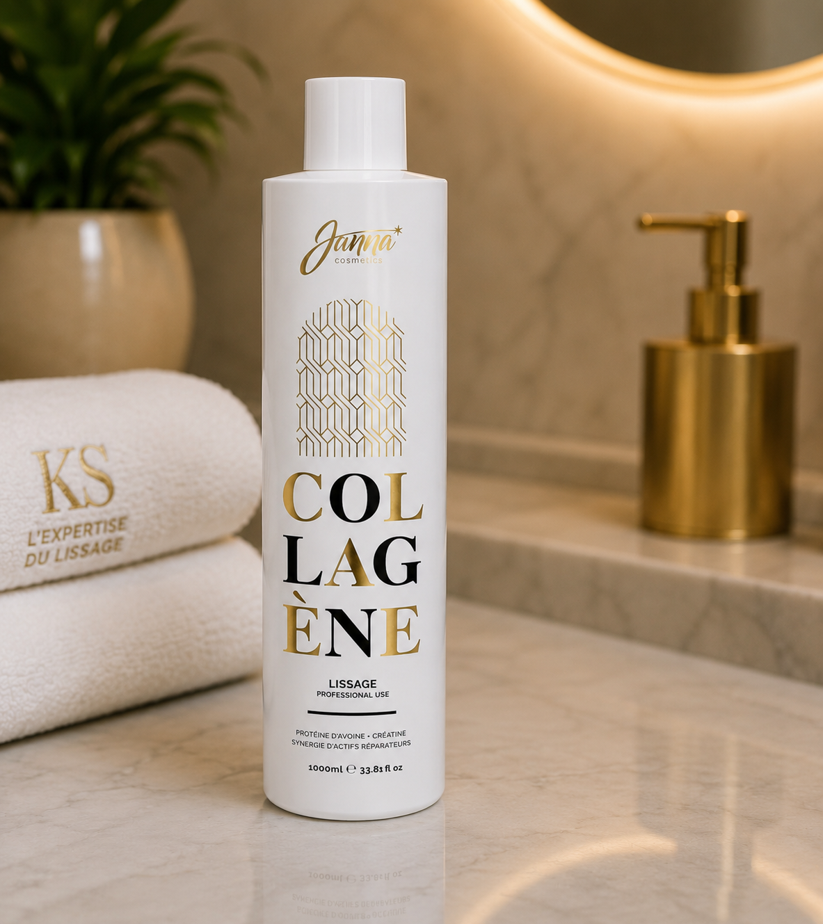JANNA COSMETICS Brazilian Collagen – Lissage Brésilien Professionnel au Collagène | 1 L