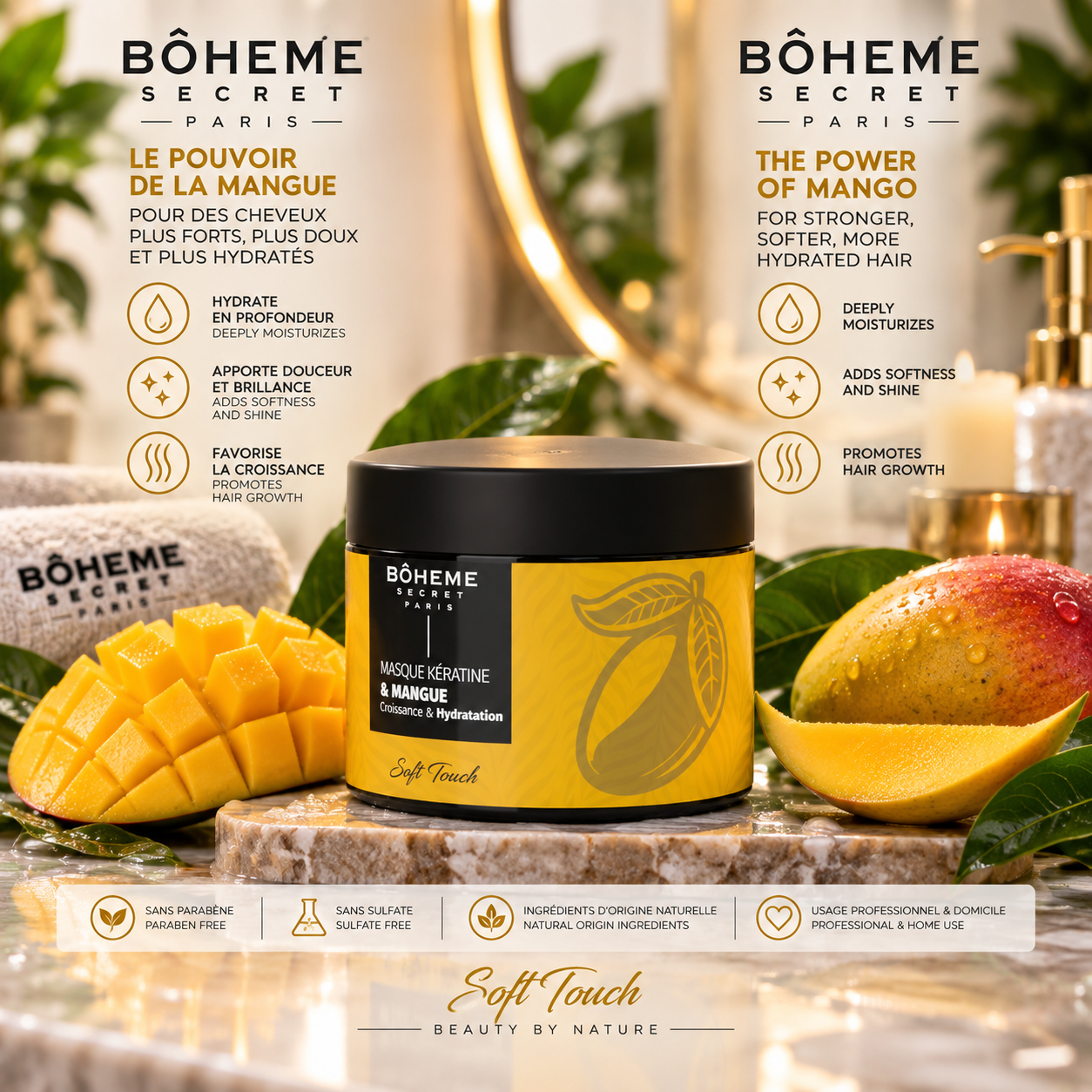 Masque Kératine Mangue – Bohême Secret